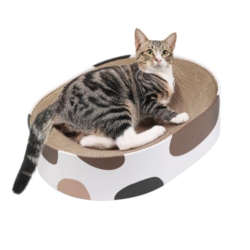ComSaf Cat Scratcher Cardboard Bed Lounge Couch for Indoor Cats Oval Shape 17