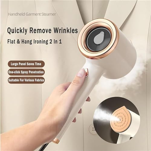Emboadlie Steamer, Emboadlie Portable Mini Ironing Machine, Handheld Garment Steamer, Travel Mini Steam Iron, Professional Household Fast Preheating Steam Dry Ironing for Home and Travel (White)