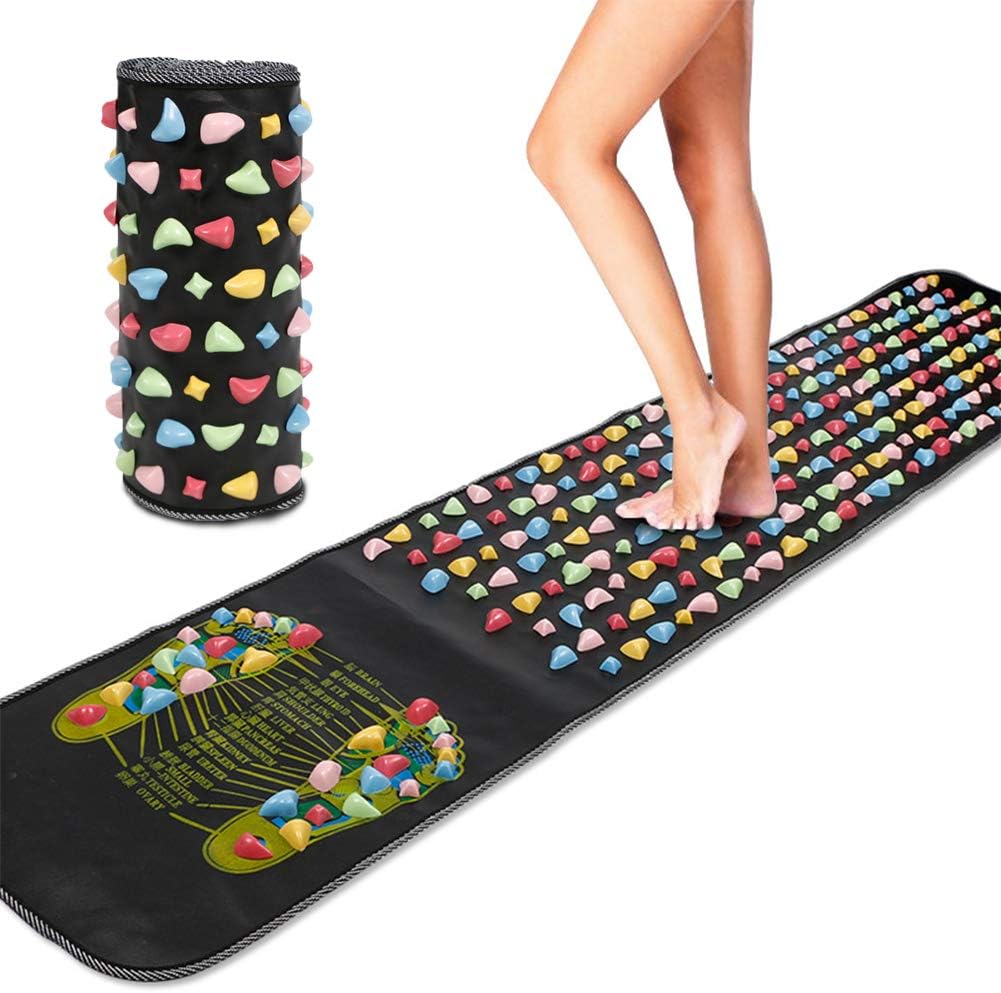 Foot Massage Mat，Reflexology Foot Leg Pain Relieve Relief Walk Massager Mat, Acupoint Mat for Acupressure Relaxes The Nerve Ache Ease Tiredness of The Muscle（68.9in*13.8in