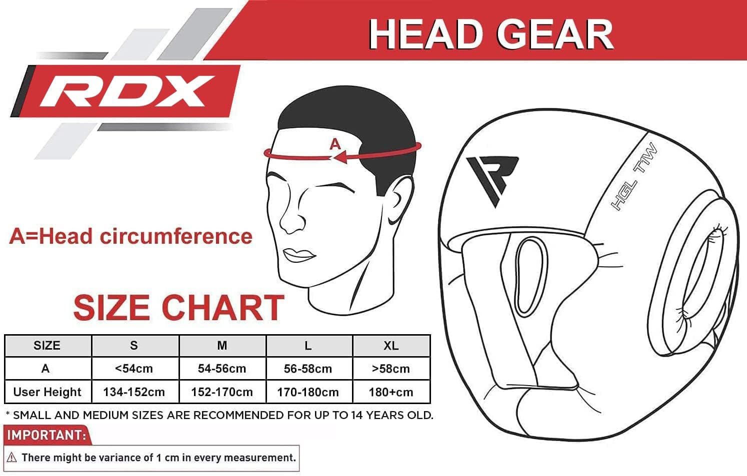 RDX Headgear for Boxing, MMA Training and Kickboxing, Approved by SATRA, Cowhide Leather Head Gear Muay Thai, Taekwondo and Karate