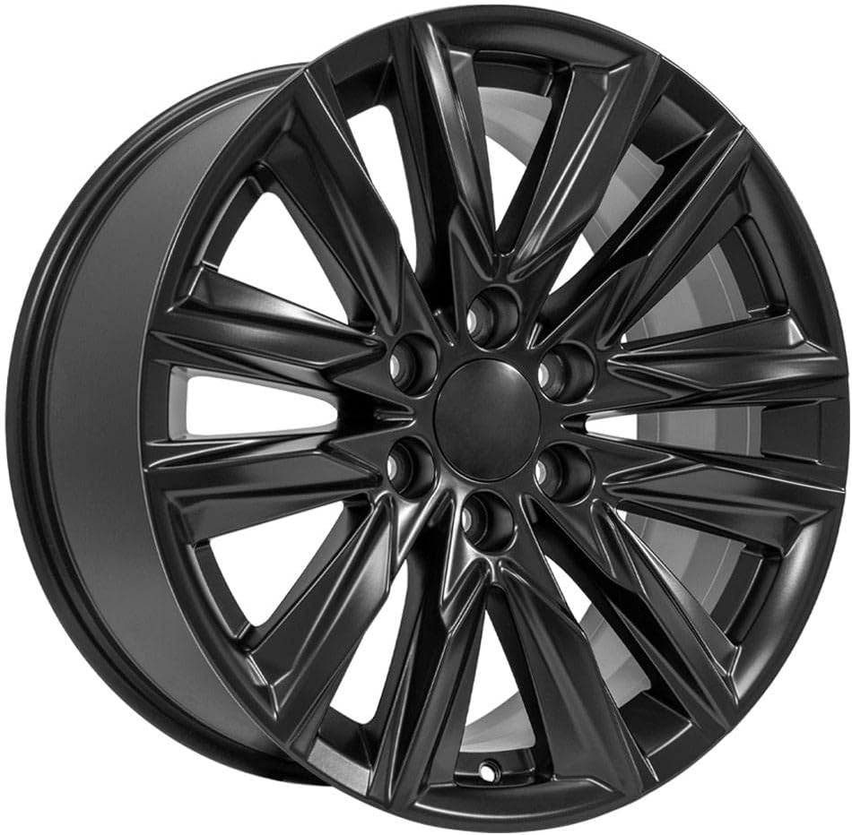 OE Wheels LLC 20 inch Rims Fits Escalade Chevy Silverado Tahoe Sierra Yukon CA91 20x9 Rim Satin Black SET