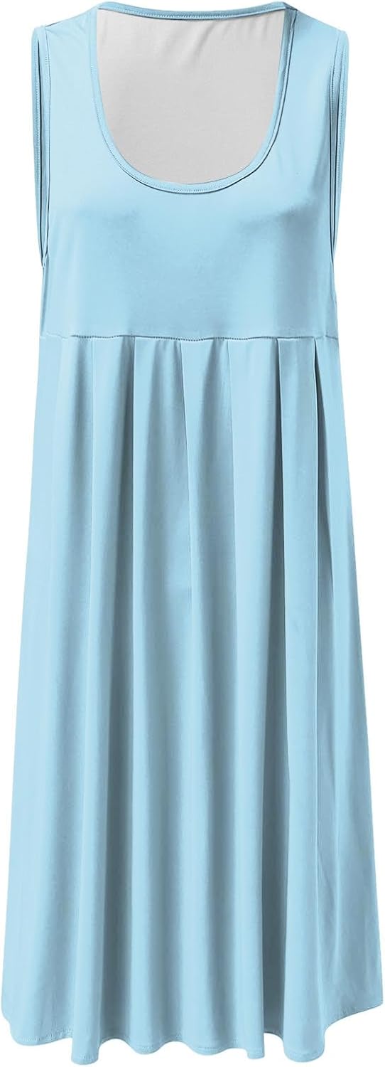 XJYIOEWT Wedding Guest Dresses for Women Plus Size,Women Summer Casual Round Neck Tank Top Sleeveless Casual