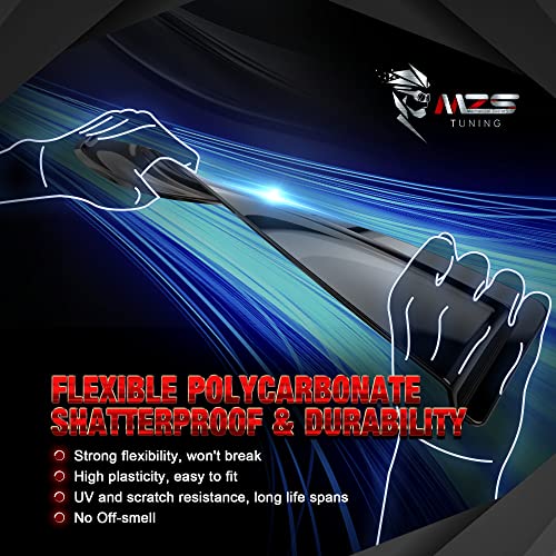 MZS Tape-on Rain Guards, Durable Window Vent Visors Compatible with Tacoma 2016-2023 Double Cab Black Window Deflectors Shades- Set of 4-W0234711