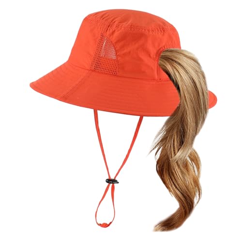 Connectyle Womens UPF 50+ Beach Sun Hat with Ponytail Water Resistant Bucket Hat