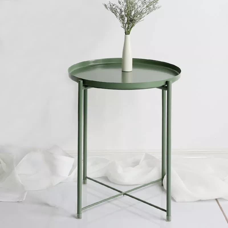 Coffee Table Small Coffee Table Modern Fashion Metal Small Coffee Table Sofa Side Table Living Room Bedroom Office Furniture Living Room Side Tables (Color : Green)