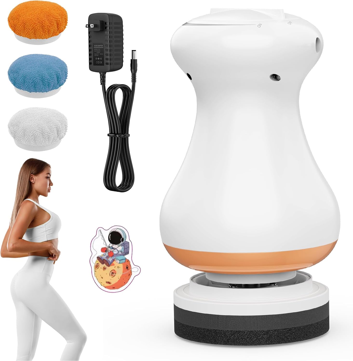 Cellulite Massager V6.5 with 1 Massage Heads and 3 Skin Friendly Washable Pads, Hand-held Beauty Sculpt Massager for Butt—Sea Foam