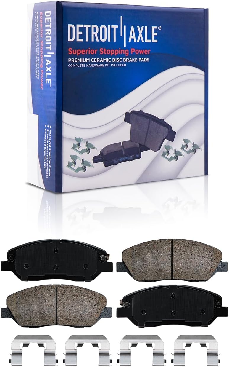 Detroit Axle - 4pc Brake Pads for Hyundai Santa Fe XL Entourage Kia Borrego Sedona, 4 Front and Rear Ceramic Brake Pads Replacement