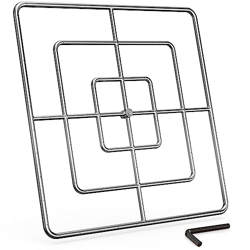 onlyfire 30 Inch Square Fire Pit Burner Ring for Natural Gas & Propane Fire Pit and Fireplace, 304 Stainless Steel DIY Firepit Burner for Both Indoor and Outdoor, BTU 435,000 Max