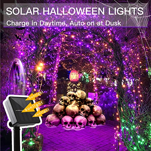 suddus Solar Christmas Lights Outdoor Waterproof, 2 Pack 33ft 100 Led Mini Solar Lights, Purple Solar Fairy Lights for Porch Tree Garden Patio Yard Garland Window Party Decorations