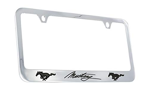 Ford Mustang License Plate Frame Holder … (4 Hole, Black/Bottom)