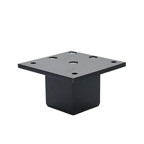 4 Pcs Metal Furniture Legs 2inch Tall Square Tube Cabinet Feet Table Support Legs Sofa Bed Leveling Feet(Black)