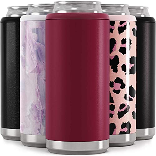 Maars Skinny Can Cooler for Slim Beer & Hard Seltzer | Stainless Steel 12oz Sleeve, Double Wall Vacuum Insulated Drink Holder - Tie Dye