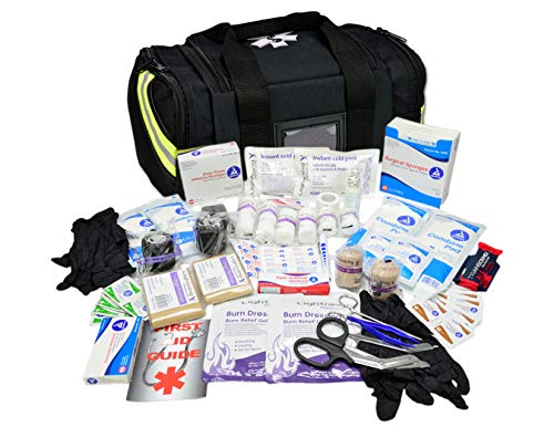 Lightning X Value Compact Medic First Responder EMS/EMT Stocked Trauma Bag w/Basic Fill Kit A - RED