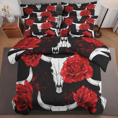 5 Pcs Comforter Set Twin Size, Halloween Pumpkin Bat Bed in a Bag with Flat Sheet and Fitted Sheet for Kids and Adults, Kids Green Orange Bedding Set with Pillowcase & Sham