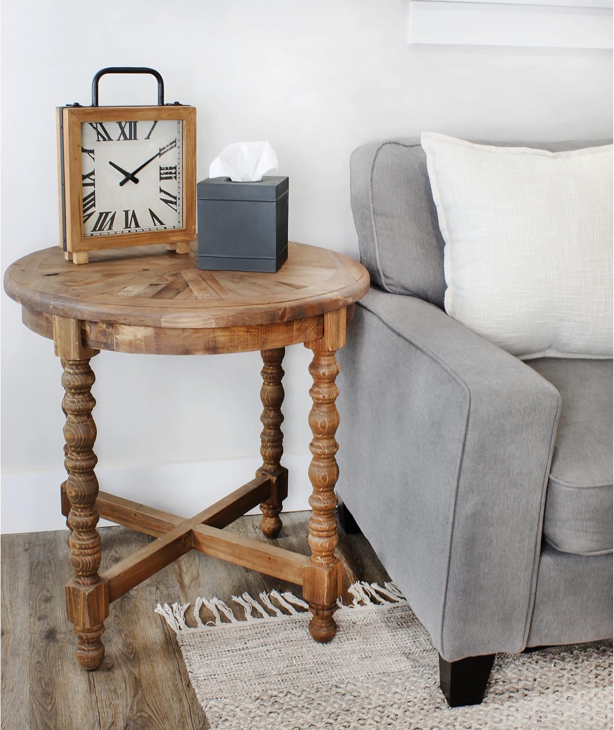 AuldHome Galvanized Tissue Box Cover; Square Distressed Farmhouse Vintage Style Decor Tissue Holder