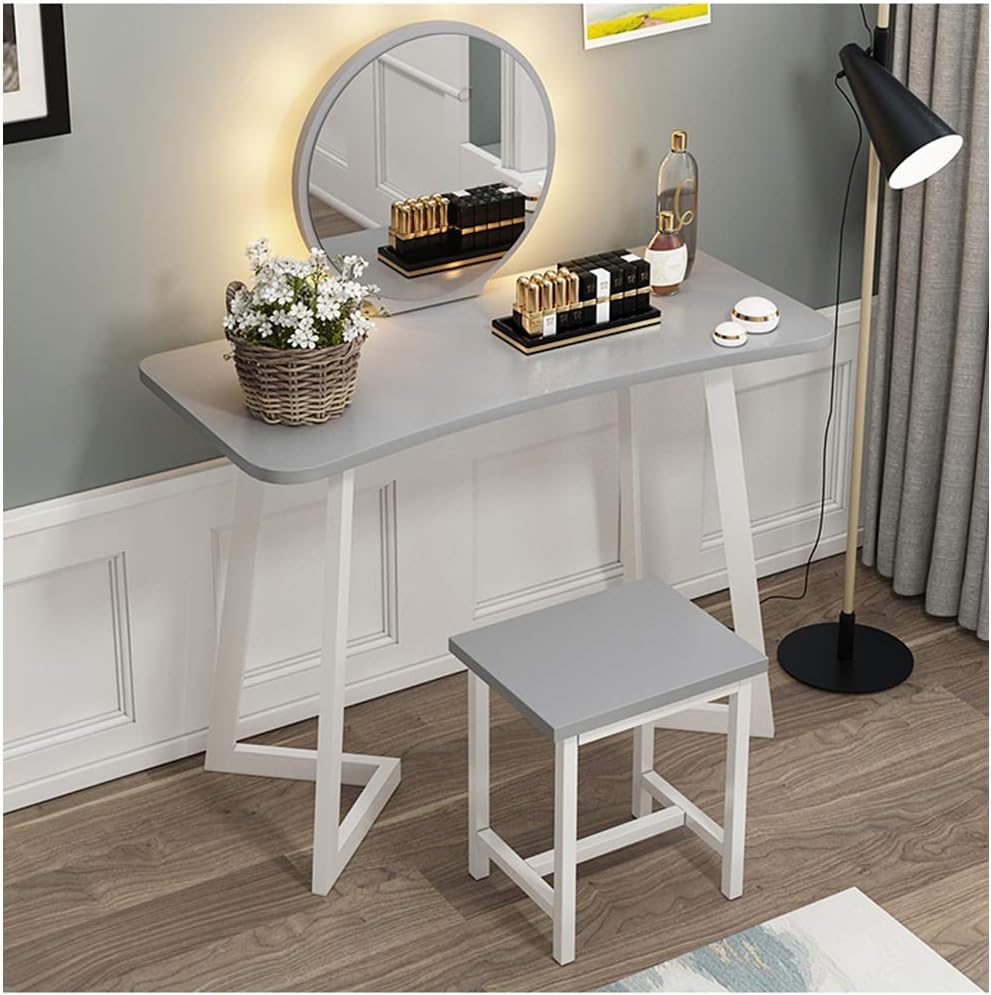 Vanity Table Set Dressing Table Set,Mirror Makeup Vanity Table Bedroom Dresser Set with Dressing Stool