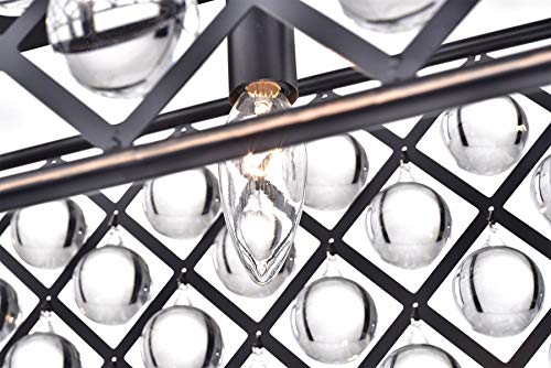 Edvivi Crystal Drum Pendant Chandelier, 3 Lights Glam Lighting Fixture with Oil Rubbed Bronze Finish, Crystal Spheres, Living, Dining, Kitchen