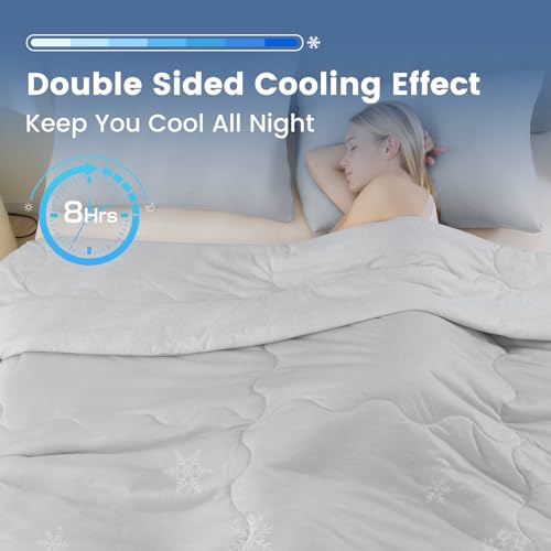 Cooling Comforter King Size, Summer Comforter with Q-Max > 0.5 Arc-Chill Cooling Fiber, Cool Sleeping Summer Blanket for Night Sweats Hot Sleeper (90