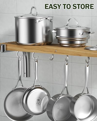 Cooks Standard Multi-Ply Clad Stainless Steel Saute Pan 10.5 Inch, 4 Quart Deep Frying Pan Skillet with Lid, Induction Cookware, Stay-Cool Handle