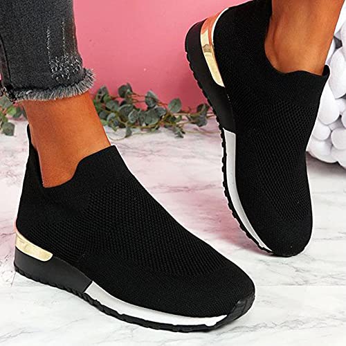 Women's Athletic Walking Shoes Slip On Casual Mesh-Comfortable Tennis Workout Sneakers Breathable Running Shoes