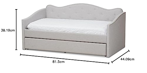 Baxton Studio Kaarina Fabric Daybed with Trundle, Twin
