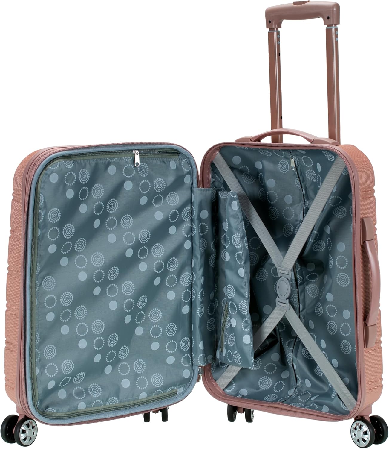 Rockland Melbourne Hardside Expandable Spinner Wheel Luggage, ROSEGOLD, Carry-On 20