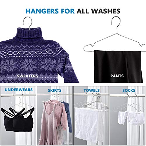 Fayleeko Wire Hangers Coat Hangers Strong Heavy Duty Stainless Steel Metal Hangers Ultra Thin Space Saving Clothes Hangers (30 Pack 16.5 Inch)
