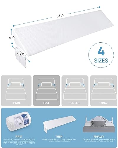 Forias Bed Wedge Pillow for Headboard, Bed Gap Filler(0-7