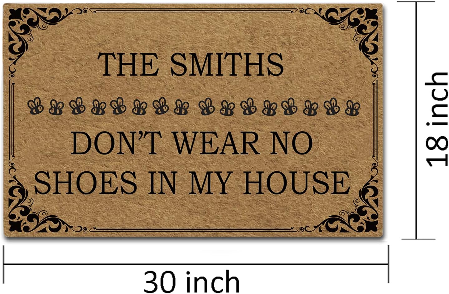 Funny Doormat Don't Wear No Shoes in My House Doormat Custom Personalized Family Name Door Mats Outdoor Indoor Entrance Rugs Welcome Mat Home Decor Front Door Mats 30