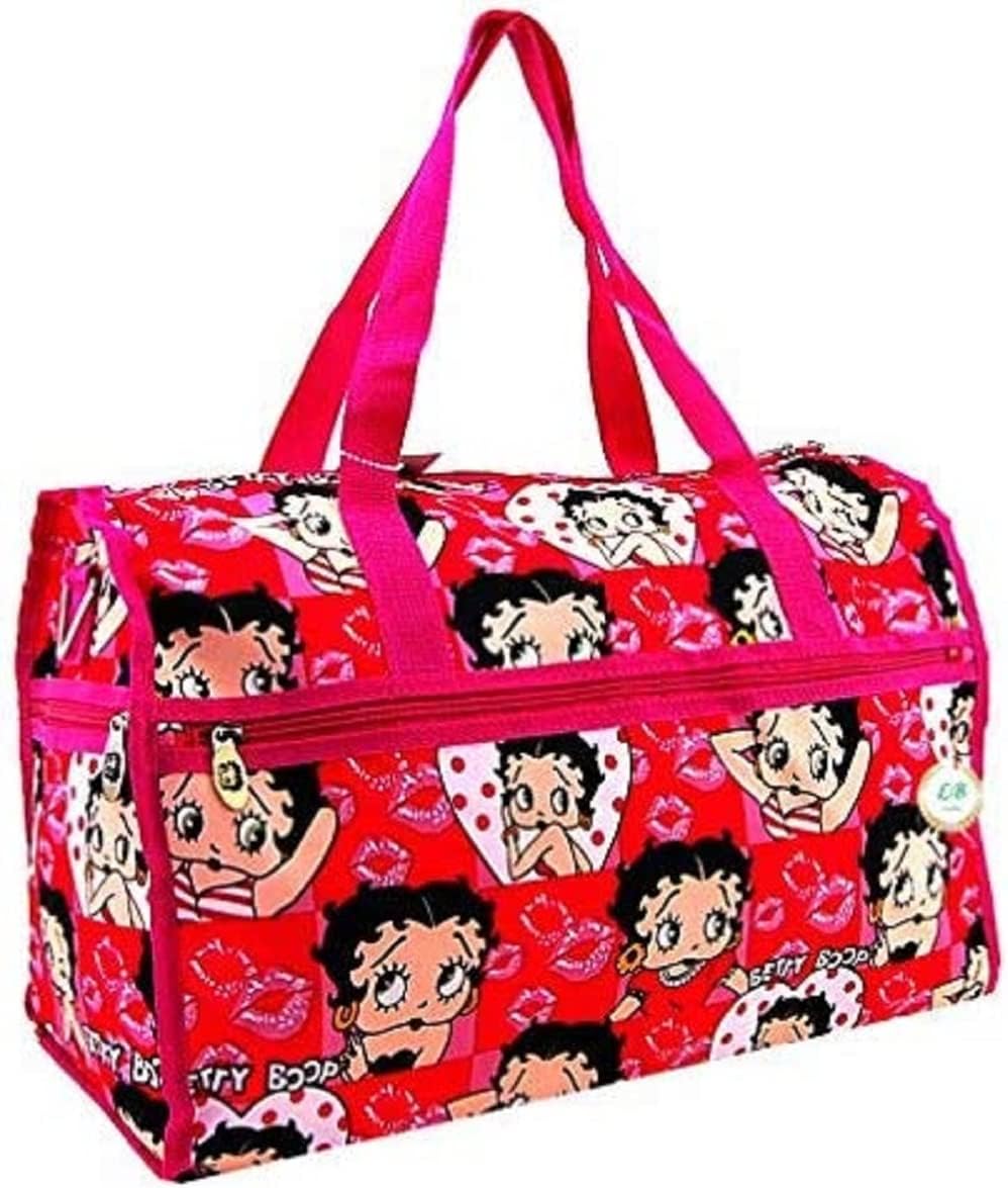 Betty Boop Large Duffel Bag, Durable Microfiber