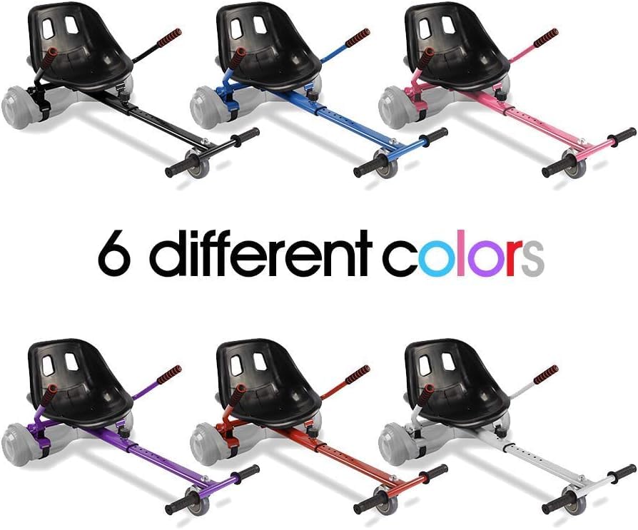 Hoverboard Seat Attachment Go-Kart Fits 6.5”/ 8”/ 10” Hoverboards, Hover Cart for Kids & Adults, Accessory for Self Balancing Scooter