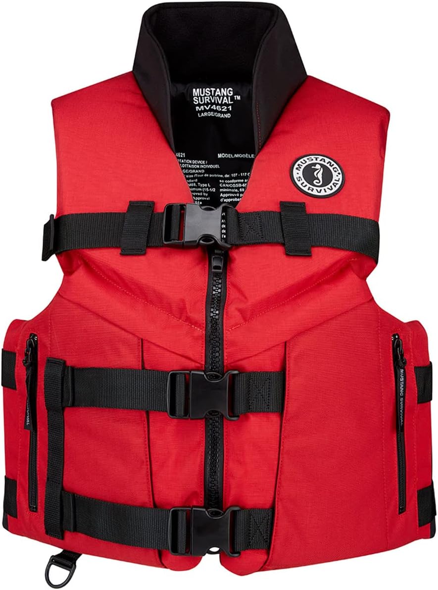 Mustang Survival Accel 100 Fishing Foam Vest X-Large Red/Black