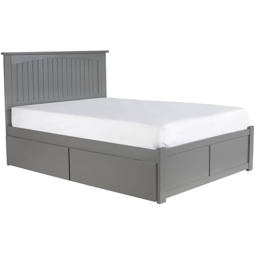 AFI Nantucket Twin XL Size Platform Bed with Footboard and Storage Drawers in White
