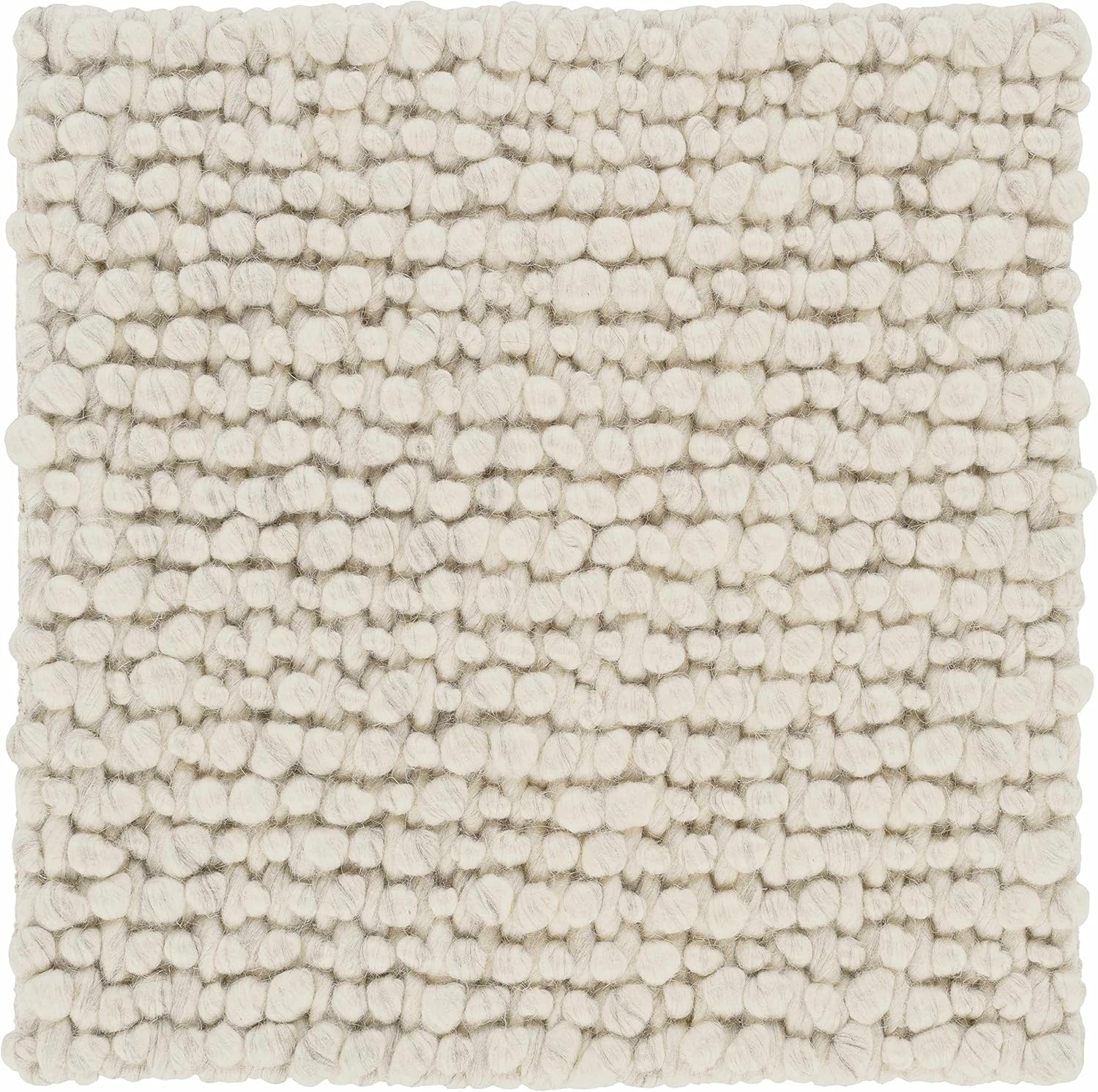 Hauteloom Penmaenmawr Boho Natural Fibers Farmhouse Living Room Bedroom Wool Area Rug - Neutral Handmade Bohemian Carpet - Brown, Cream - 5' x 7'6