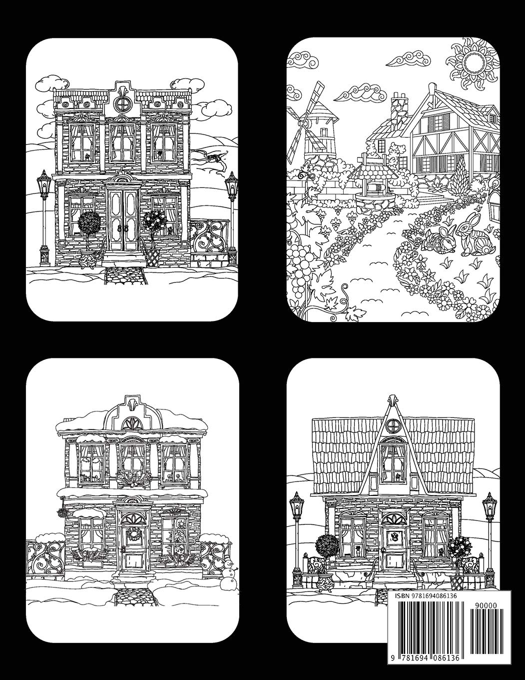 My House Coloring Book: An Adult Coloring Book for Relaxation And Stress Relieving - Inspirational Pattern Featuring Home Design, House Design