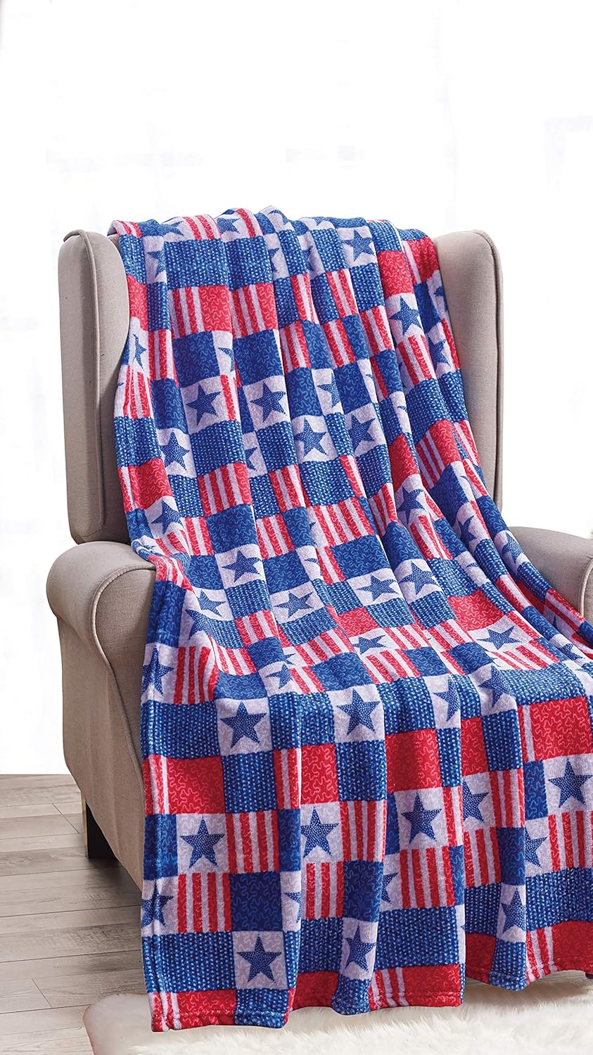 July 4Th USA American Pride Collection Microplush Throw Blanket (50