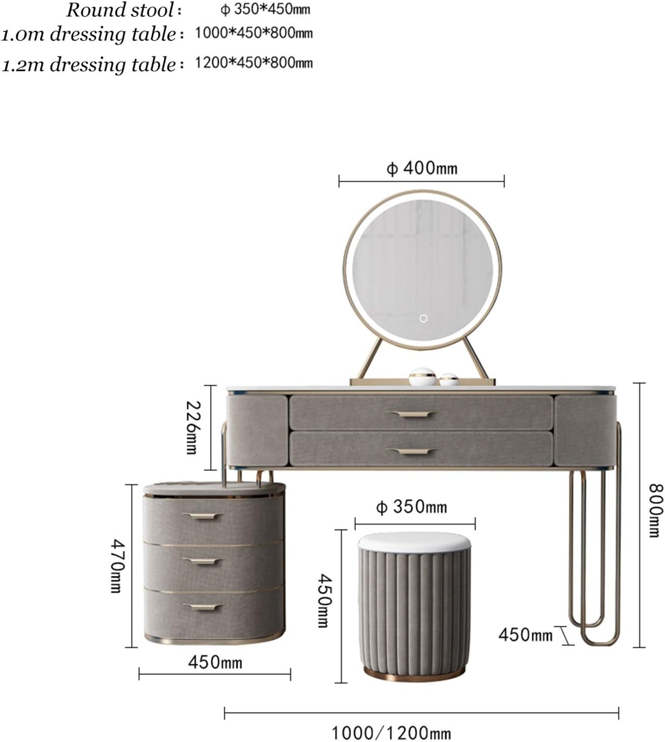 Vanity Table Set Dressing Table with Mirror Makeup Desk with Cushioned Stool Modern Dresser Vanity Table with Makeup