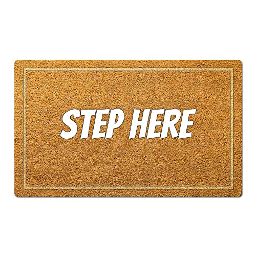 Yours Express Please Put it Here Funny Welcome Mats New Home Essentials Decoration Doormat Entrance Way Non-Slip Door Mats Front Indoor/Outdoor Living Room Kitchen Bedroom Area Rugs 17x30 Inch