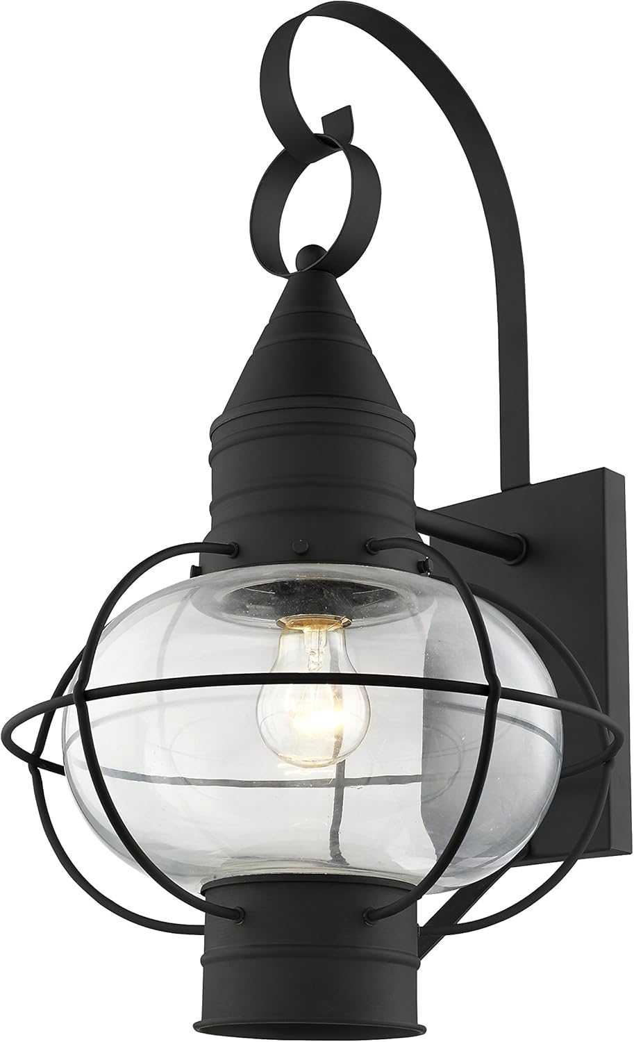 Livex Lighting 26904-04 Transitional One Light Outdoor Wall Lantern from Newburyport Collection in Black Finish
