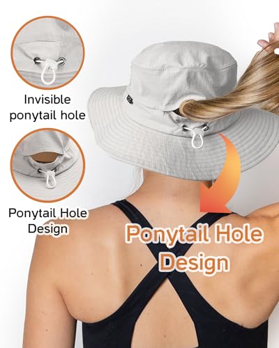 FURTALK Sun Hats for Women with Ponytail Hole Wide Brim Outdoor Hat UPF 50+Packable Summer Beach Hiking Fishing Hats