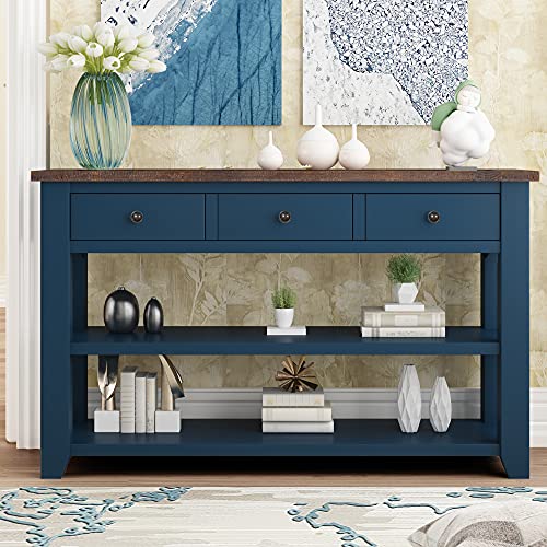 XD Designs Wooden Console Table Kitchen Buffet Cabinet with Magnetic Suction Doors, Modern Accent Sideboard Storage Cabinet with Gold Metal Legs and Handles, Ample Storage Space (Espresso-L)