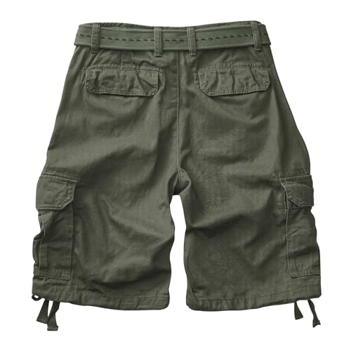 TRGPSG Men's Camo Multi-Pocket Relaxed Fit Casual Shorts,Outdoor Camouflage Twill Cargo Shorts 11