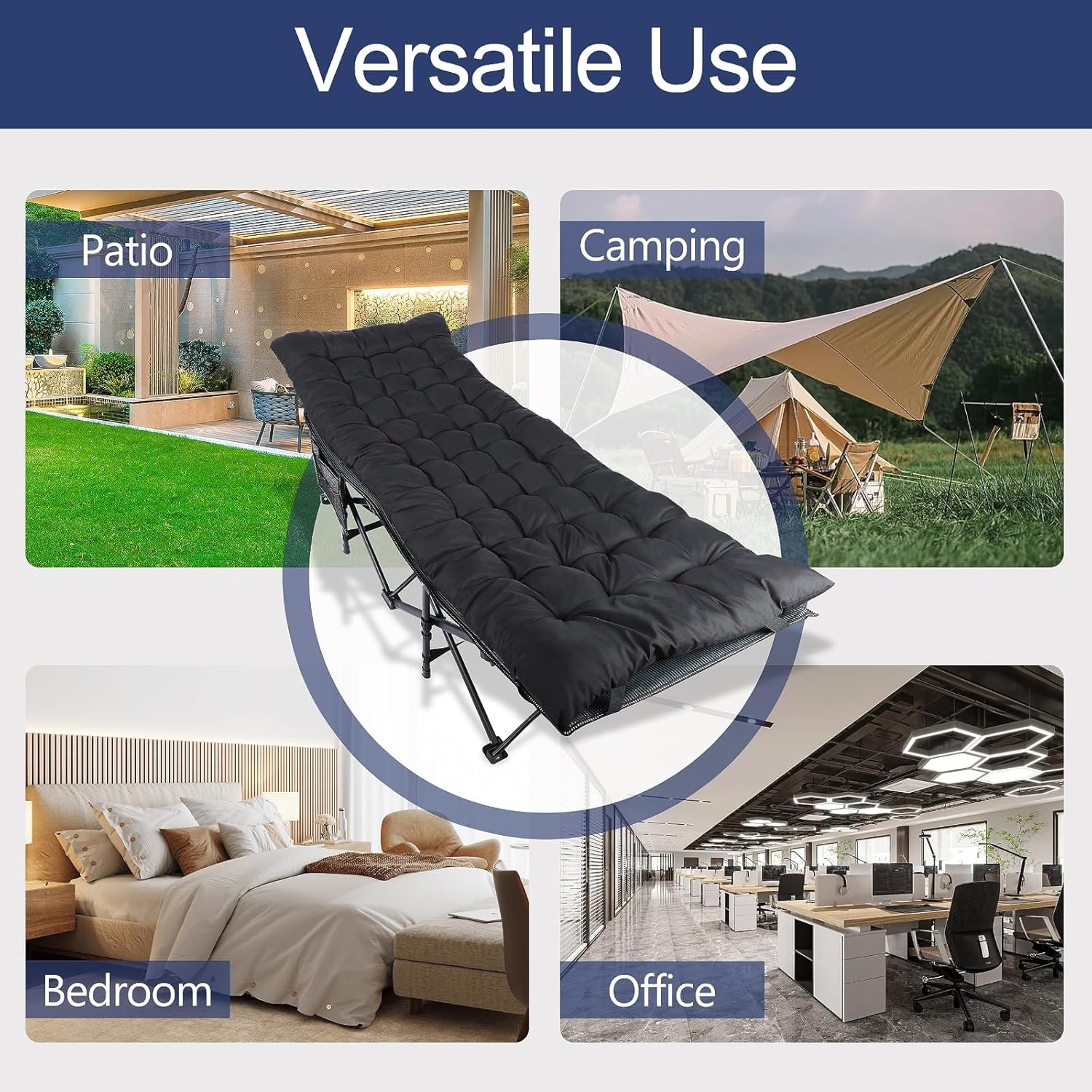 Adults Portable Folding Outdoor Cot with Carry Bags for Outdoor Travel Camp Beach Vacation