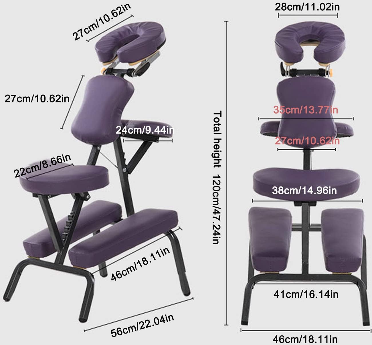 Professional Tattoo Scraping Chair,Folding Massage Chair,Adjustable Height Facial Spa Bed Beauty Chair Salon Table,Load-Bearing 330 Lbs