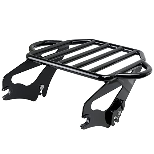 Detachable Luggage Rack 2-Up Mounting Rack Compatible for Harley Davidson Touring Road King Street Electra Glide 2009-2023,Black