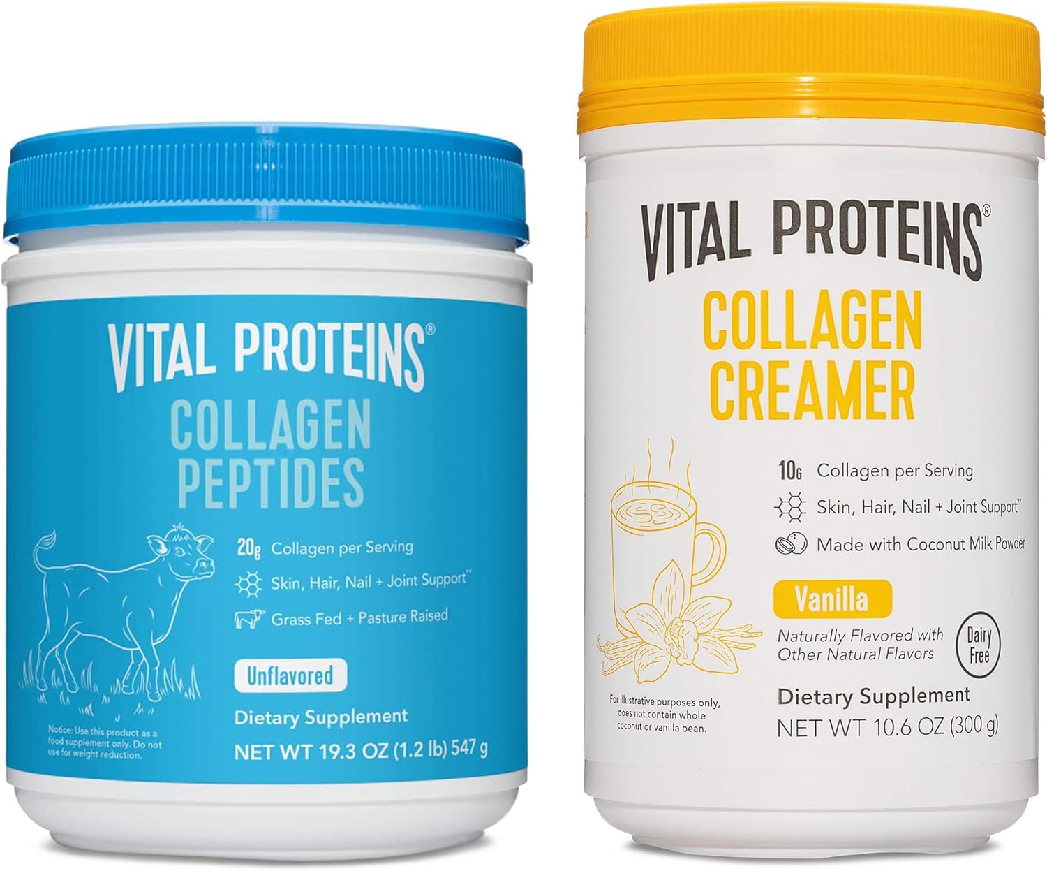 Vital Proteins Collagen Peptides Powder Unflavored 19.3 OZ creamer Vanilla