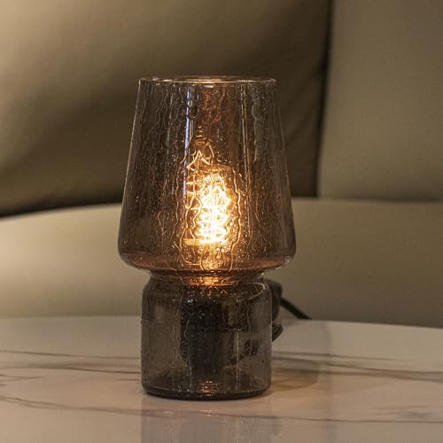 Mushroom Lamp,Small Table Lamp,Mini Lamp Cute Lamp Nightstand Lamp Kitchen Lamp,Glass Mushroom Table Lamp,Suitable for Bedrooms, Kitchens, Living Rooms, Bedside, Girl Gifts（White）