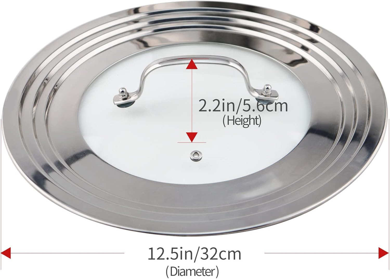 Stainless Steel Universal Lid for Pots, Pans and Skillets-Fits 7