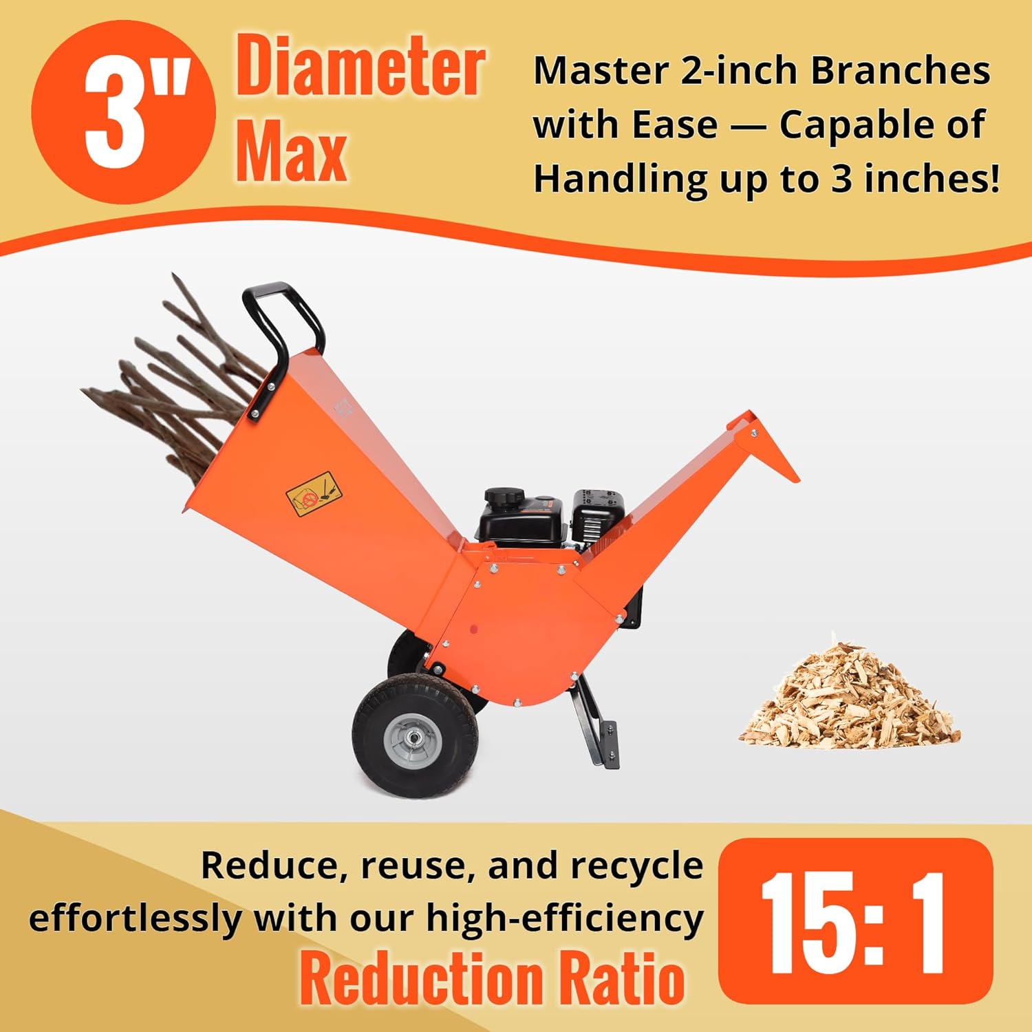 C30 LITE Wood Chipper 15:1 Reduction Ratio R0 Wood Chipper Cutting Roller Design [Bundle Deal]