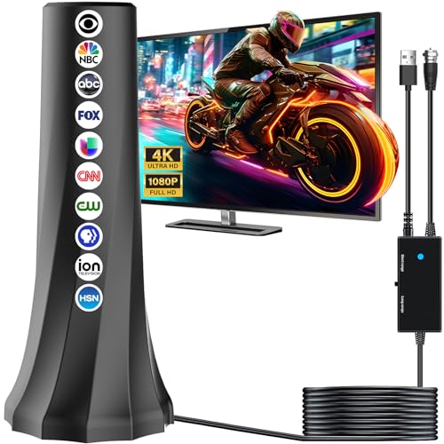 2024 TV Antenna For Smart TV,TV Antenna Indoor 980+Miles Range,TV Antenna For Local Channels 360° Reception,HD Antenna For TV Indoor 4K,Support 8K 4K 1080P Fire Stick TVs-HD TV Antenna-25ft Coax Cable